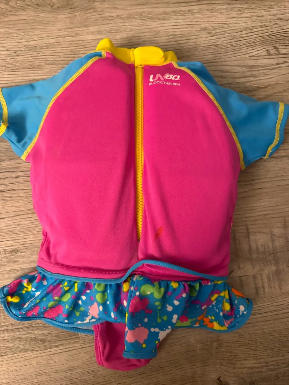 Speedo Pink & Blue Short-Sleeve Girls' Swim Flotation outfit